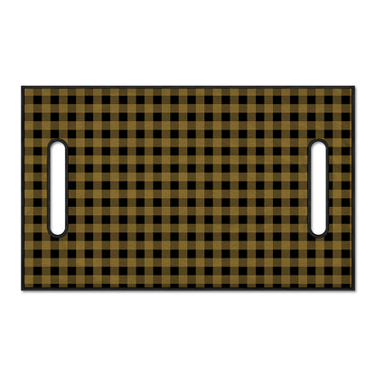 Dark Tan And Black Check Pattern Print Golf Cart Seat Cover