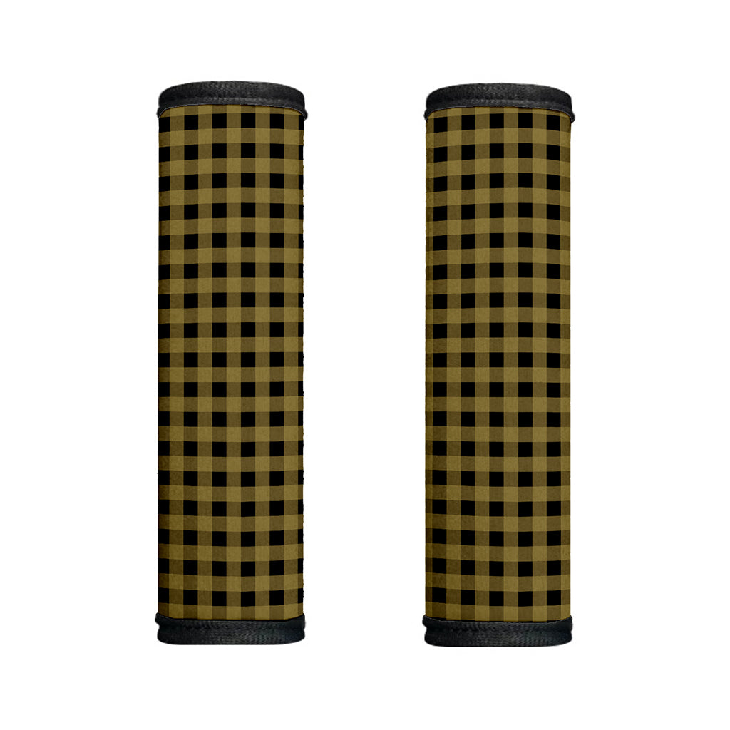 Dark Tan And Black Check Pattern Print Handle Covers