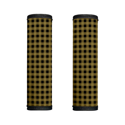 Dark Tan And Black Check Pattern Print Handle Covers