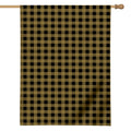 Dark Tan And Black Check Pattern Print House Flag