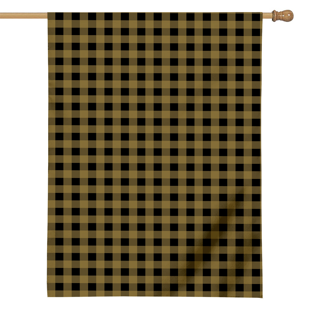 Dark Tan And Black Check Pattern Print House Flag