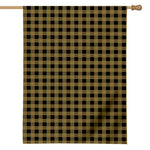Dark Tan And Black Check Pattern Print House Flag