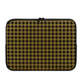 Dark Tan And Black Check Pattern Print Laptop Sleeve