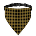 Dark Tan And Black Check Pattern Print Over The Collar Dog Bandana