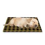 Dark Tan And Black Check Pattern Print Pet Cooling Mat Cover