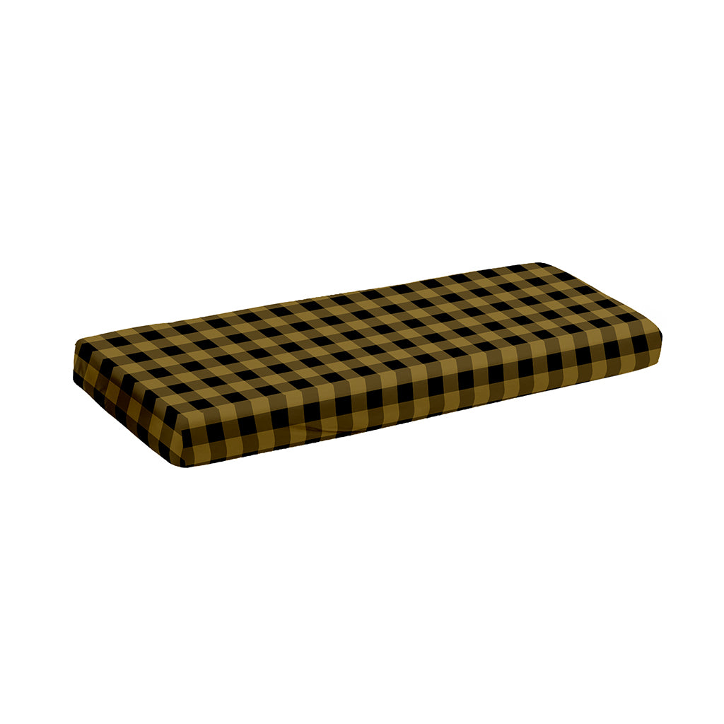 Dark Tan And Black Check Pattern Print Piano Keyboard Cover