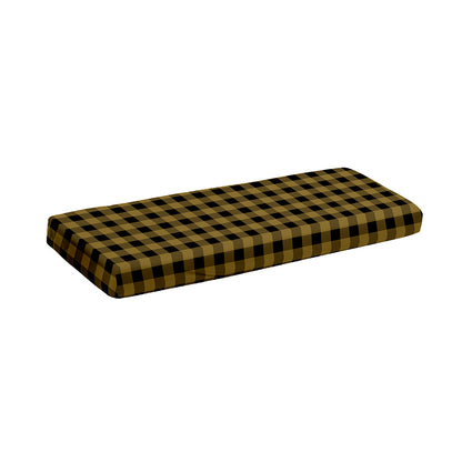 Dark Tan And Black Check Pattern Print Piano Keyboard Cover