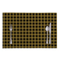 Dark Tan And Black Check Pattern Print Placemat
