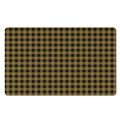 Dark Tan And Black Check Pattern Print Polyester Doormat