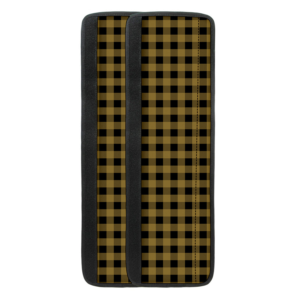 Dark Tan And Black Check Pattern Print Refrigerator Handle Covers