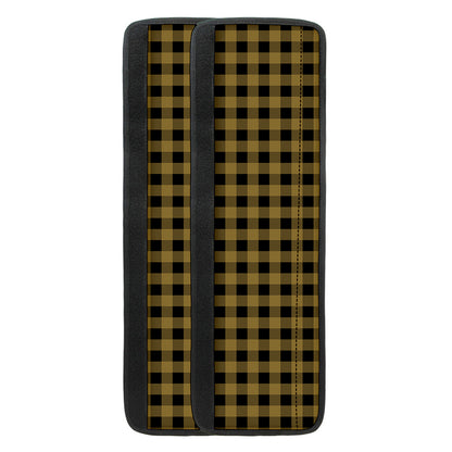Dark Tan And Black Check Pattern Print Refrigerator Handle Covers