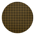 Dark Tan And Black Check Pattern Print Round Blanket