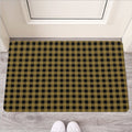 Dark Tan And Black Check Pattern Print Rubber Doormat