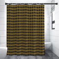 Dark Tan And Black Check Pattern Print Shower Curtain