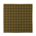 Dark Tan And Black Check Pattern Print Silk Bandana