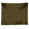 Dark Tan And Black Check Pattern Print Tapestry