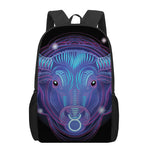 Dark Taurus Zodiac Sign Print 17 Inch Backpack