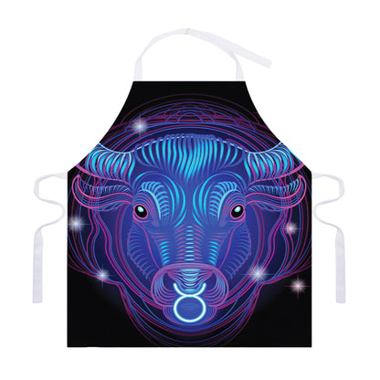 Dark Taurus Zodiac Sign Print Adjustable Apron