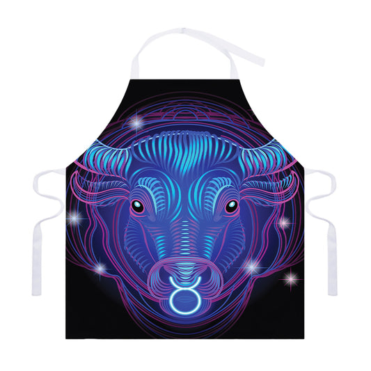 Dark Taurus Zodiac Sign Print Adjustable Apron