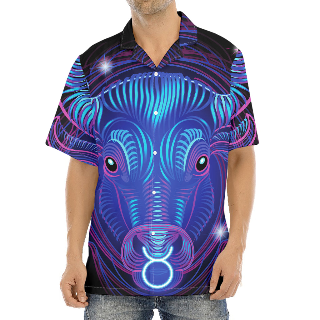 Dark Taurus Zodiac Sign Print Aloha Shirt