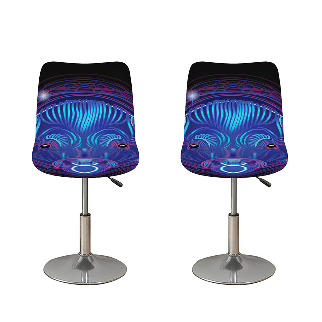 Dark Taurus Zodiac Sign Print Bar Stool Covers