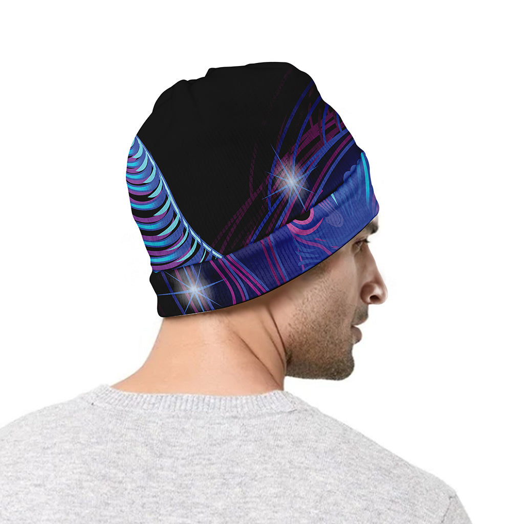 Dark Taurus Zodiac Sign Print Beanie