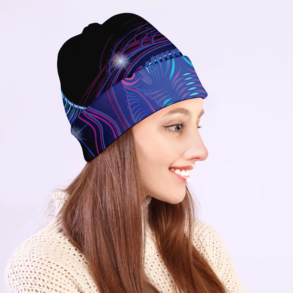 Dark Taurus Zodiac Sign Print Beanie