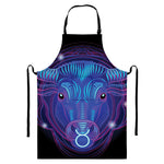 Dark Taurus Zodiac Sign Print Bib Apron With Pocket