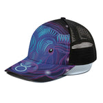 Dark Taurus Zodiac Sign Print Black Mesh Trucker Cap