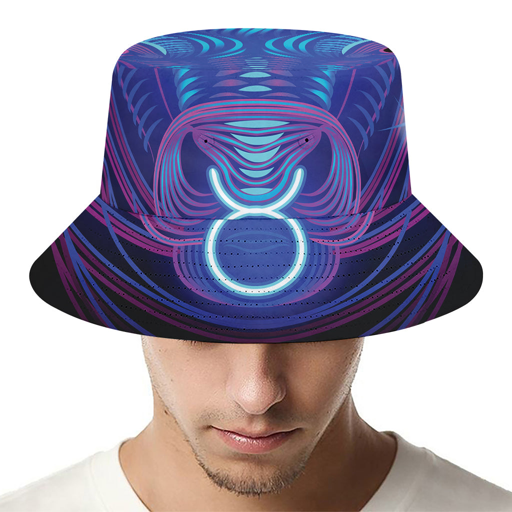 Dark Taurus Zodiac Sign Print Bucket Hat