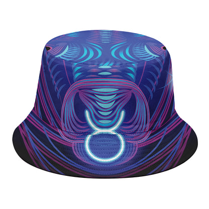 Dark Taurus Zodiac Sign Print Bucket Hat