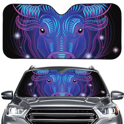 Dark Taurus Zodiac Sign Print Car Windshield Sun Shade
