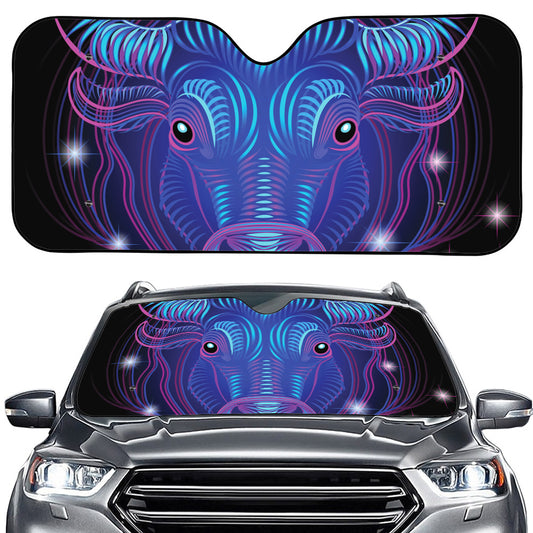 Dark Taurus Zodiac Sign Print Car Windshield Sun Shade