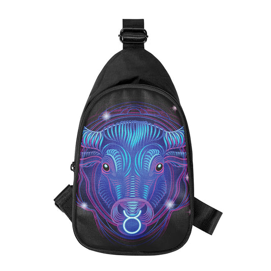 Dark Taurus Zodiac Sign Print Chest Bag