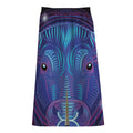 Dark Taurus Zodiac Sign Print Cotton Front Slit Maxi Skirt