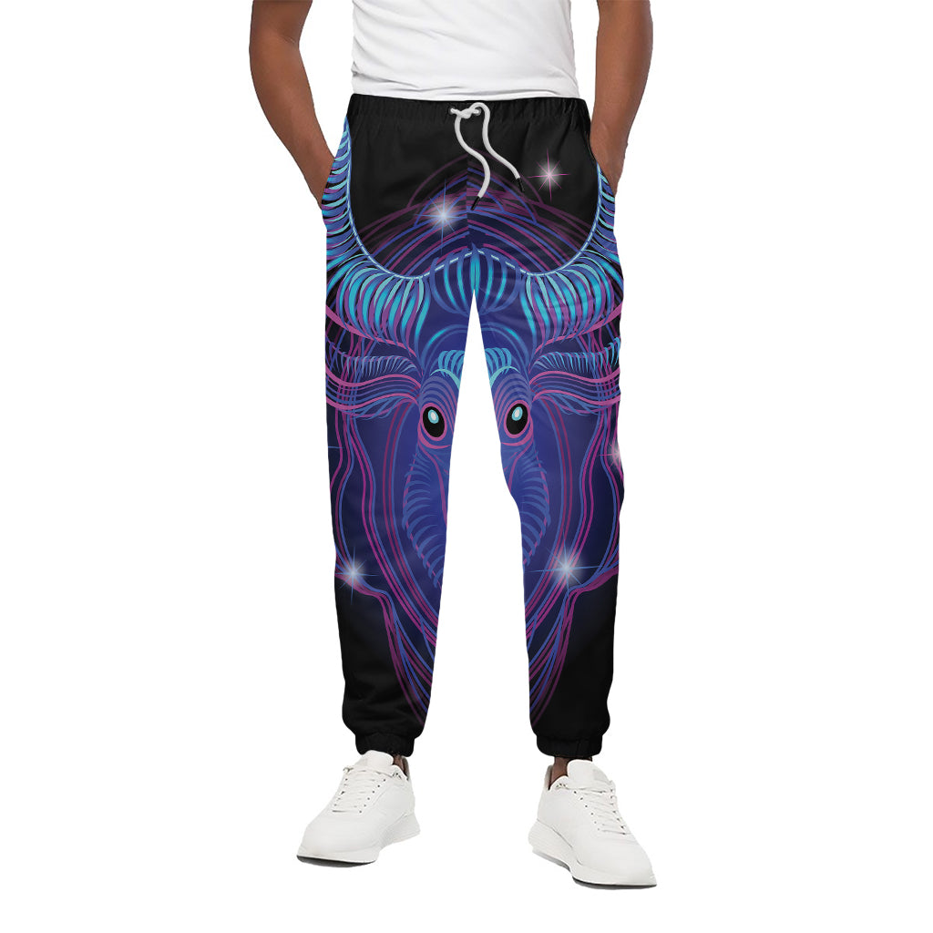 Dark Taurus Zodiac Sign Print Cotton Pants