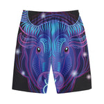 Dark Taurus Zodiac Sign Print Cotton Shorts