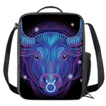 Dark Taurus Zodiac Sign Print Crossbody Lunch Bag