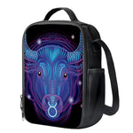 Dark Taurus Zodiac Sign Print Crossbody Lunch Bag