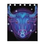 Dark Taurus Zodiac Sign Print Curtain