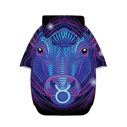 Dark Taurus Zodiac Sign Print Dog Zip Up Hoodie