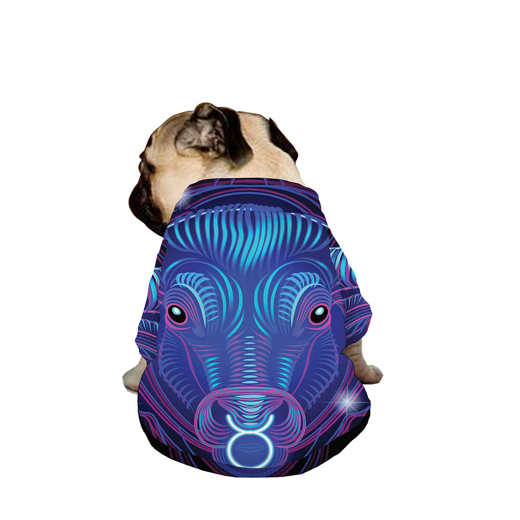 Dark Taurus Zodiac Sign Print Dog Zip Up Jacket