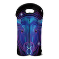 Dark Taurus Zodiac Sign Print Double Neoprene Wine Tote