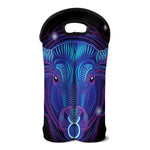 Dark Taurus Zodiac Sign Print Double Neoprene Wine Tote
