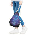Dark Taurus Zodiac Sign Print Drawstring Bag