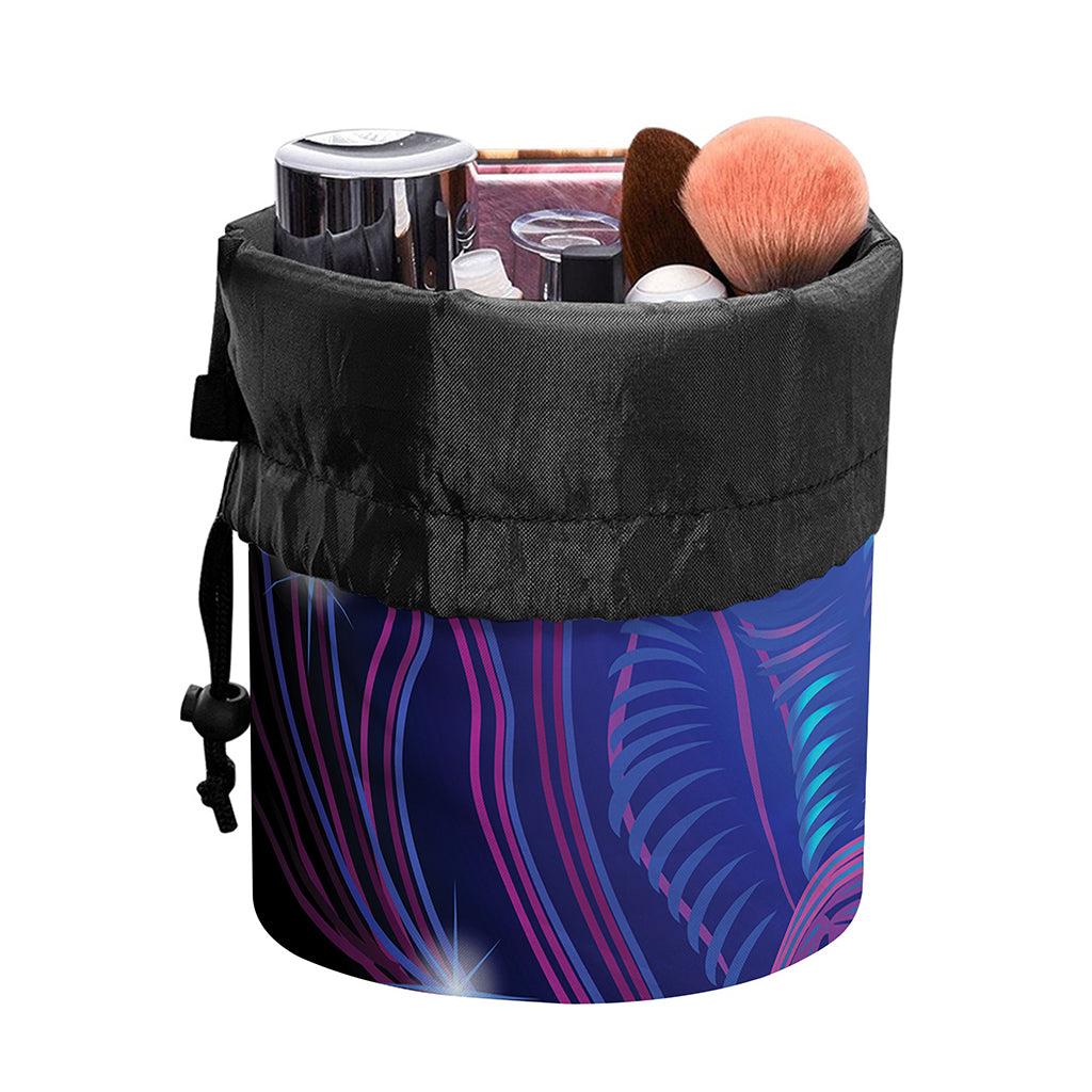 Dark Taurus Zodiac Sign Print Drawstring Makeup Bag