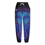 Dark Taurus Zodiac Sign Print Fleece Lined Knit Pants
