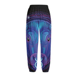 Dark Taurus Zodiac Sign Print Fleece Lined Knit Pants