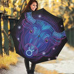 Dark Taurus Zodiac Sign Print Foldable Umbrella