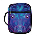 Dark Taurus Zodiac Sign Print Front Pocket Bible Bag